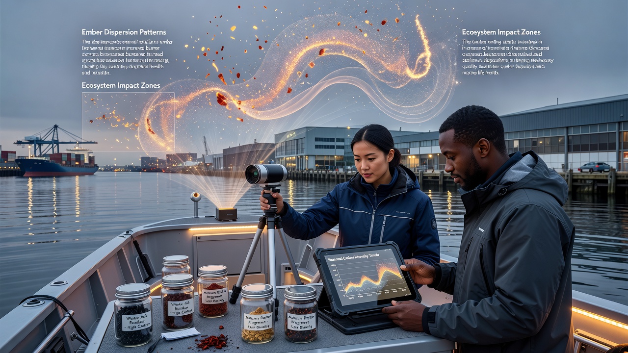 Harbor monitoring equipment tracking ember levels and ecosystem indicators in real time
